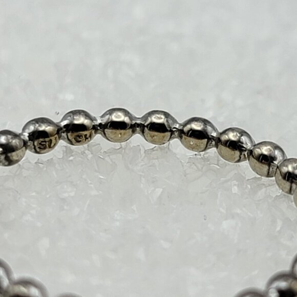 Vintage SU CH 925 Sterling Silver Ball Bead Ring Band Size 8.25 - Picture 3 of 6